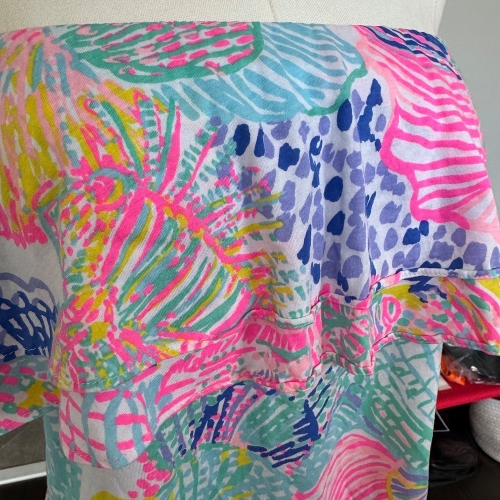 Lilly Pulitzer Rilo Ruffle Tube Top in Roar of the Seas size Medium - Picture 3 of 7
